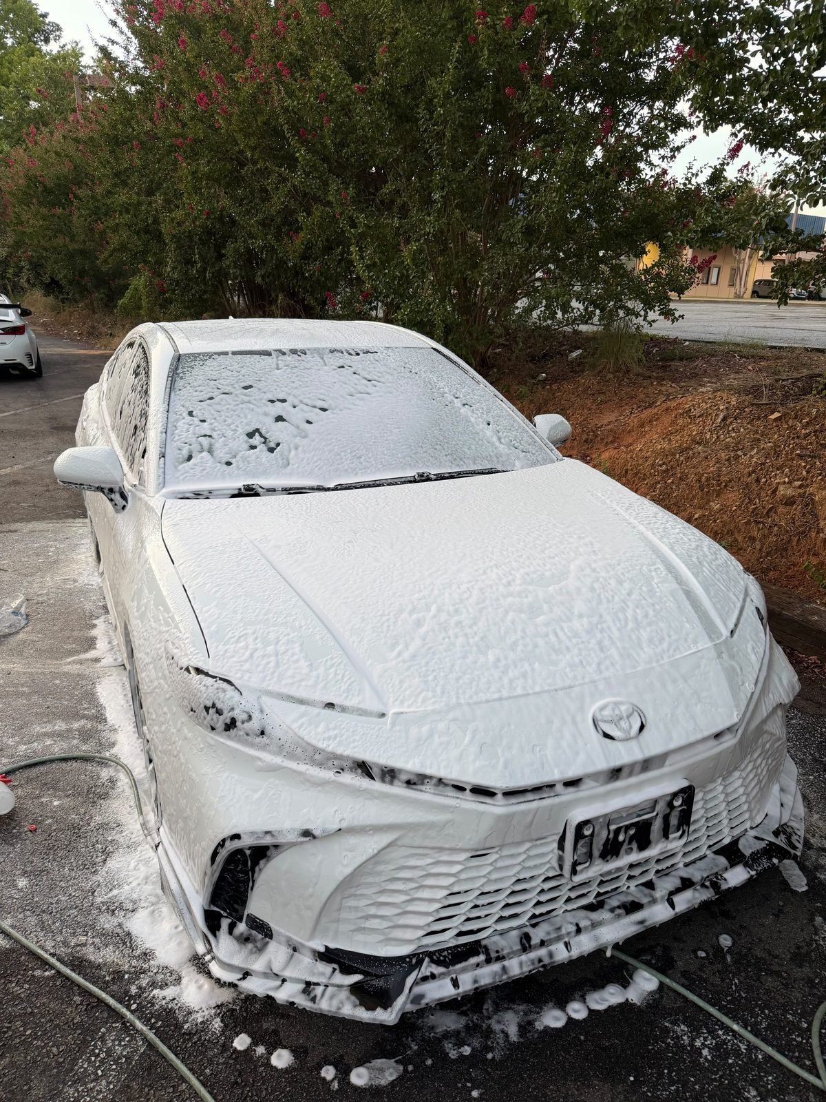 Pre-wash foam treatment